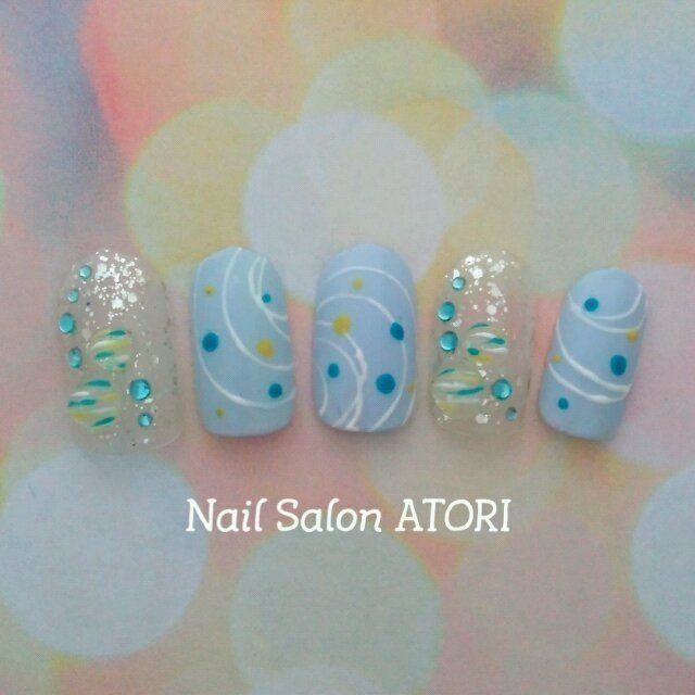 夏 リゾート 浴衣 デート ハンド 福田えみ 池袋宇都宮atori Nailのネイルデザイン No ネイルブック