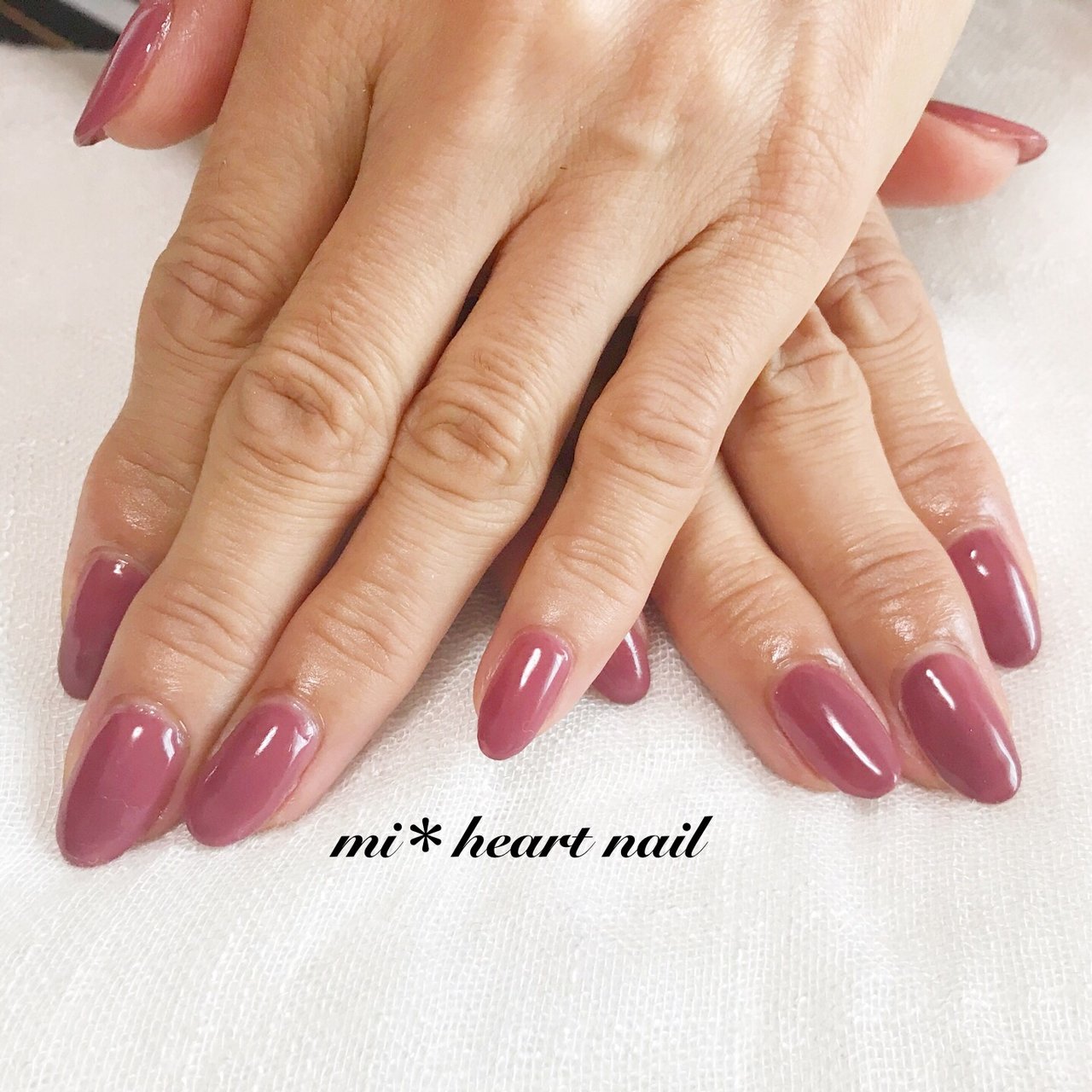 秋 ハンド シンプル ワンカラー ミディアム Mi Heart Nailのネイルデザイン No ネイルブック