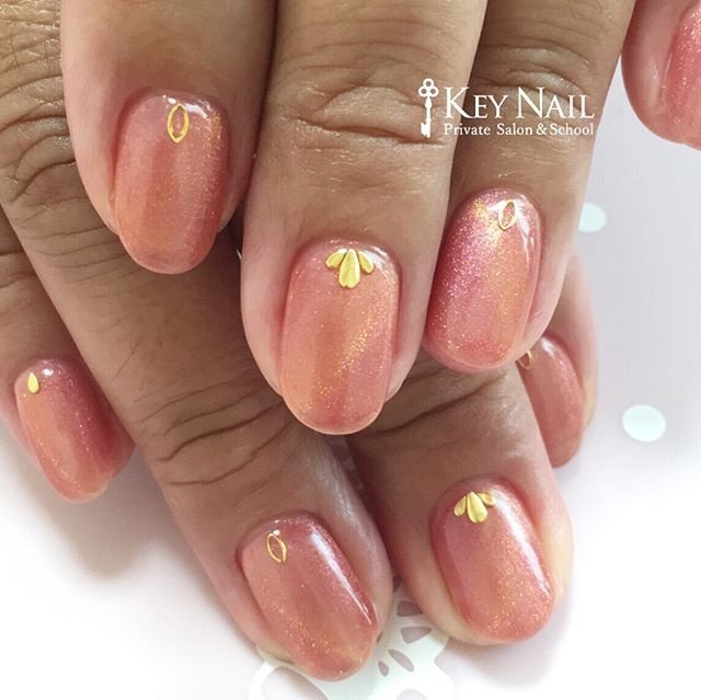 秋 冬 オフィス ワンカラー オレンジ Keyのネイルデザイン No ネイルブック