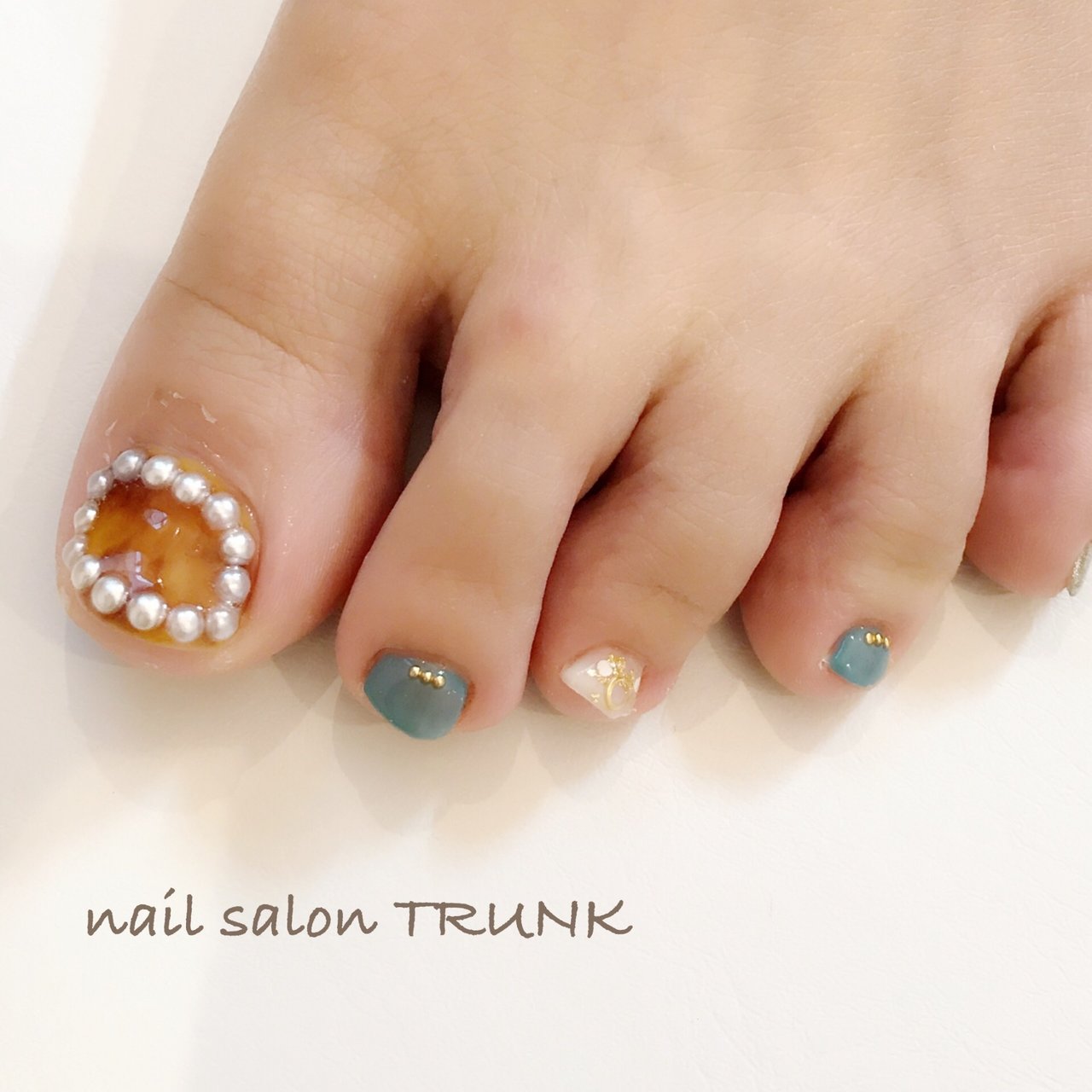 夏 秋 フット 大理石 べっ甲 Nail Trunkのネイルデザイン No ネイルブック