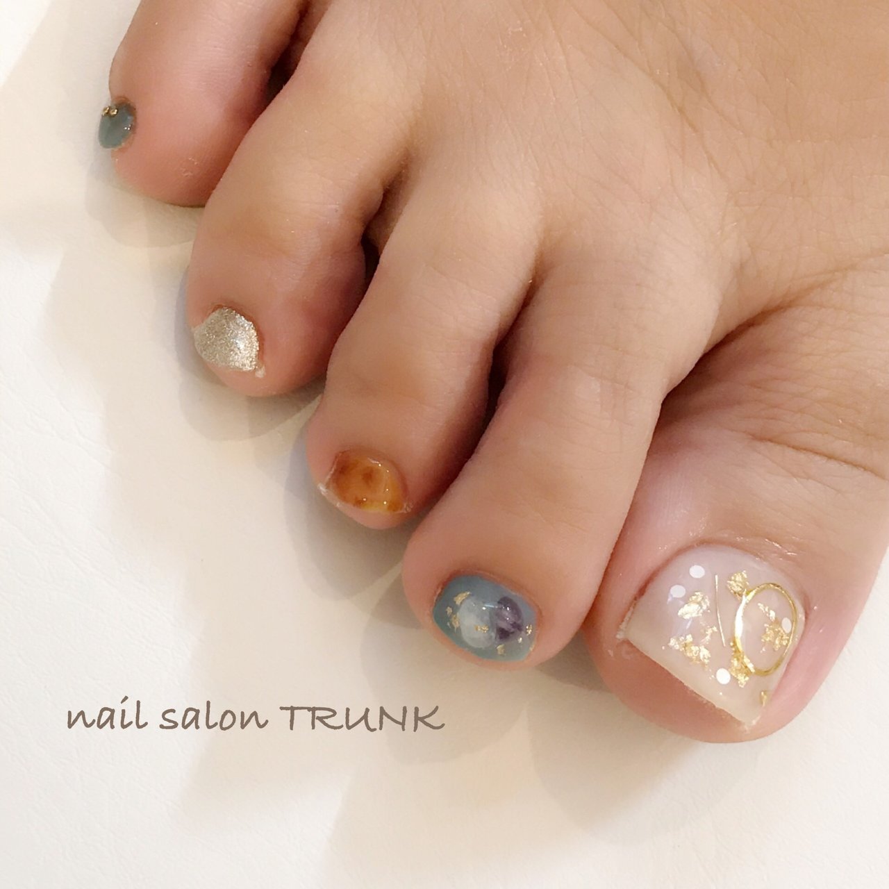 夏 秋 フット 大理石 べっ甲 Nail Trunkのネイルデザイン No ネイルブック