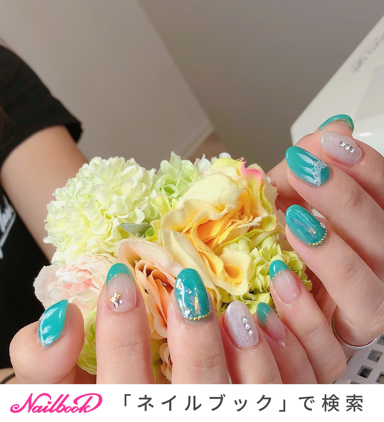 ハンド シンプル フレンチ ホログラム ラメ Drop Nailのネイルデザイン No ネイルブック