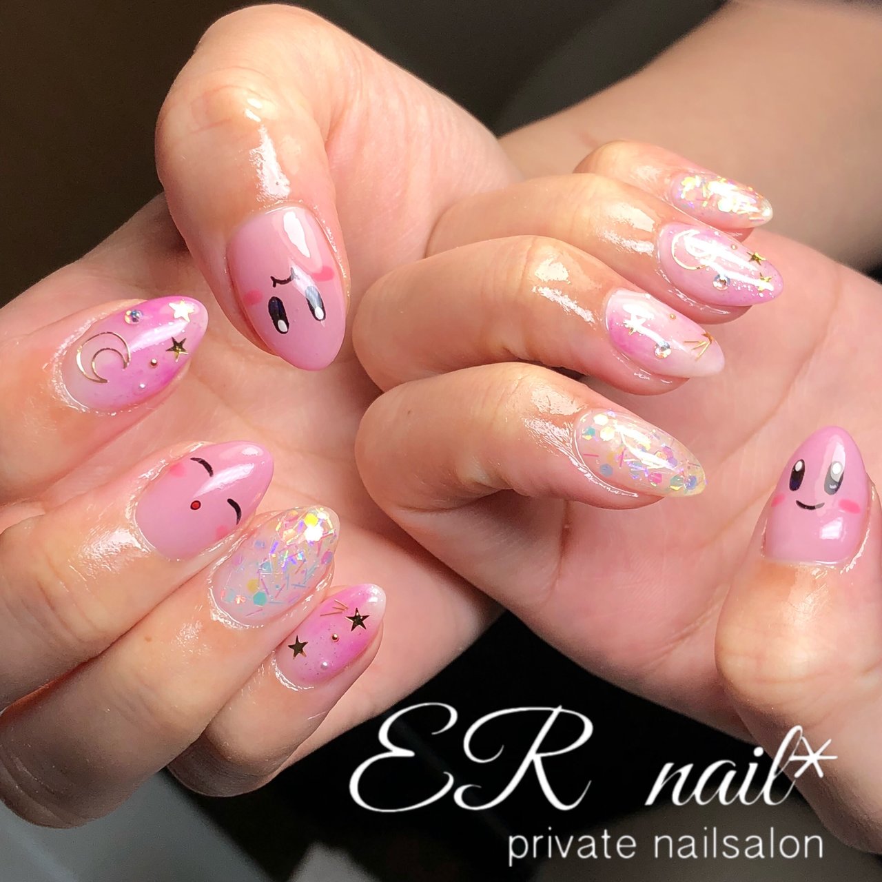 ハンド キャラクター ピンク Er Nailのネイルデザイン No ネイルブック