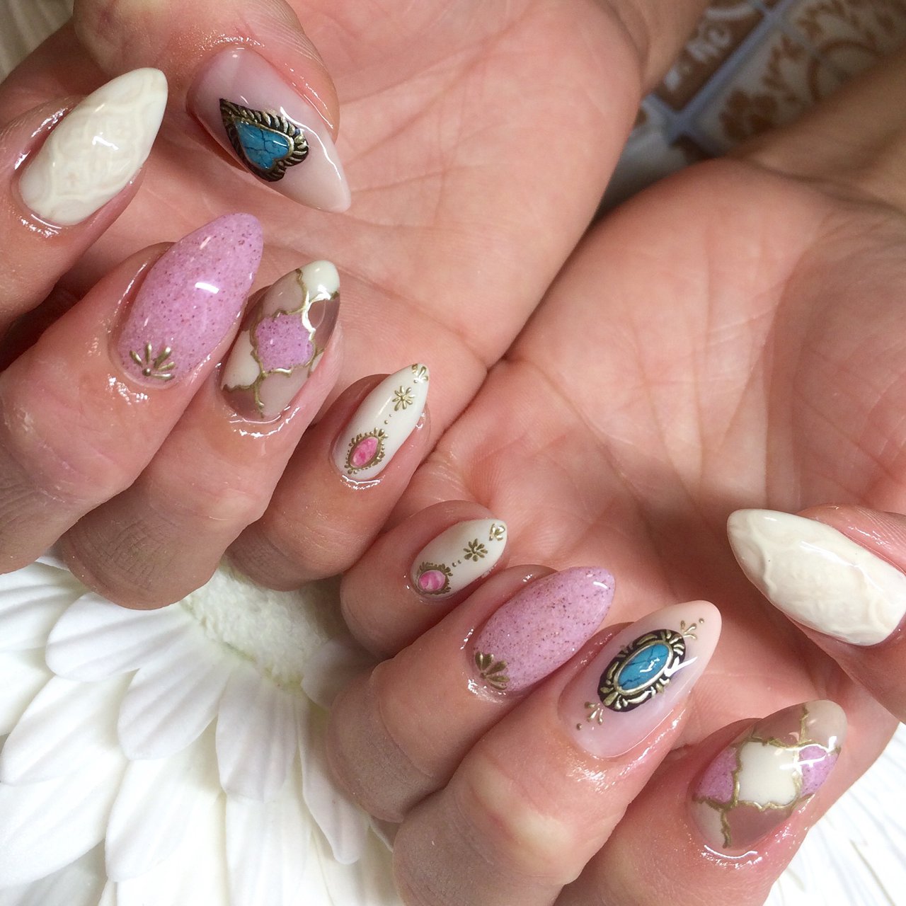 グラデーション エスニック ボヘミアン 大理石 マーブル Eriのネイルデザイン No ネイルブック