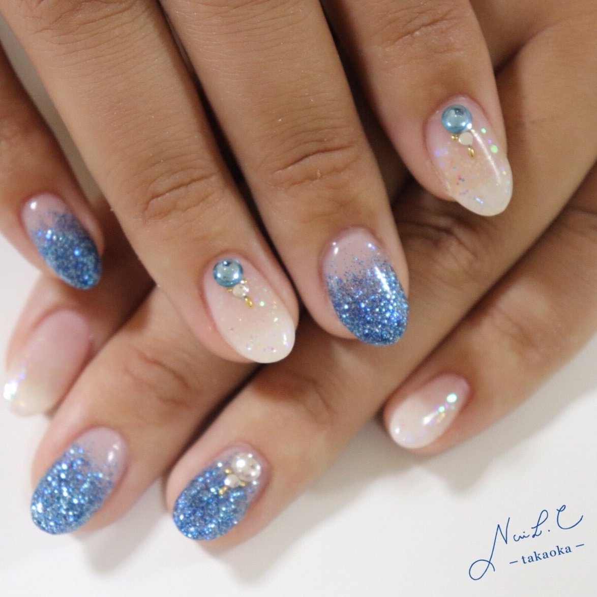 秋 海 リゾート 浴衣 グラデーション Nail C Takaokaのネイルデザイン No 3489247 ネイルブック