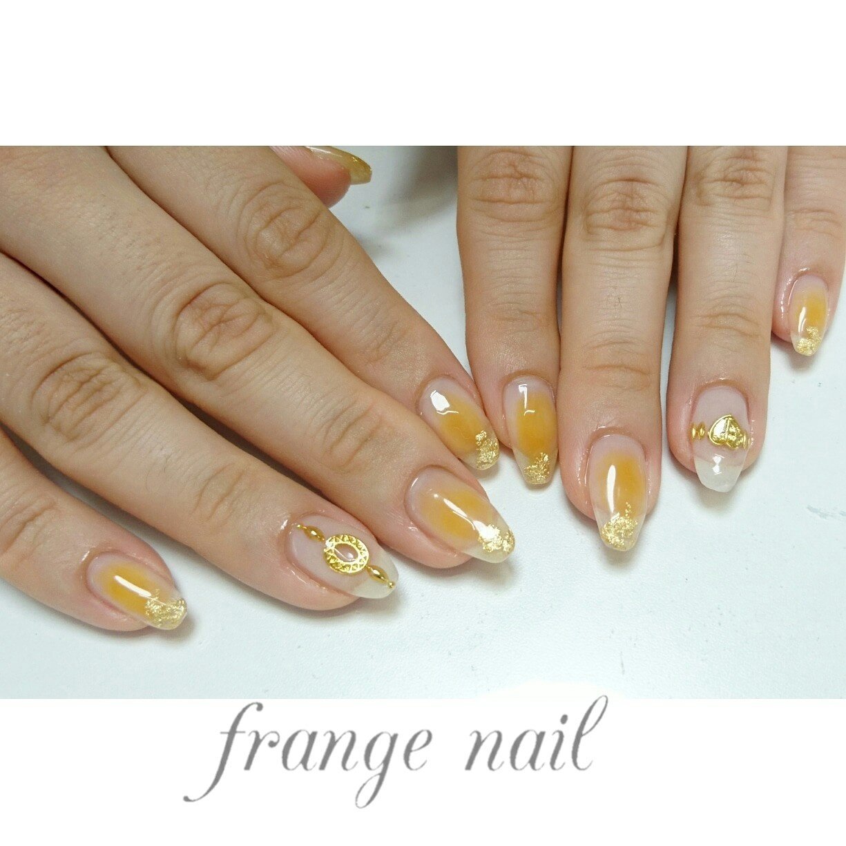 秋 ハンド ニュアンス クリア イエロー Frange Nailのネイルデザイン No ネイルブック