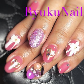 人気順 ピンク 大人バースデーネイルのネイルデザイン ネイルブック