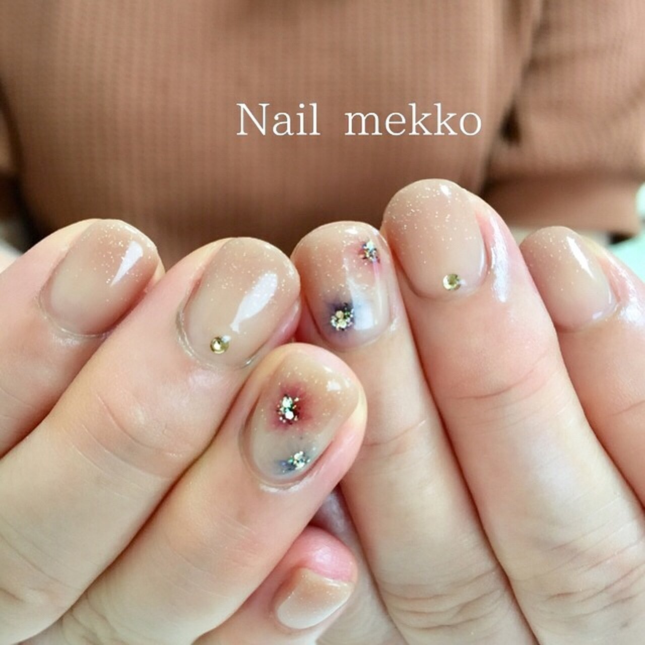 シンプル グラデーション ラメ フラワー たらしこみ Nail Mekkoのネイルデザイン No ネイルブック