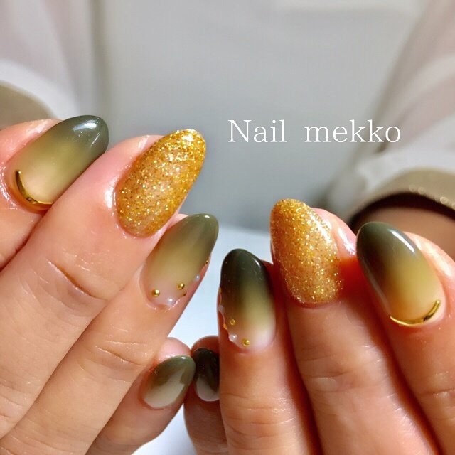 秋 冬 ハロウィン グラデーション ラメ Nail Mekkoのネイルデザイン No ネイルブック