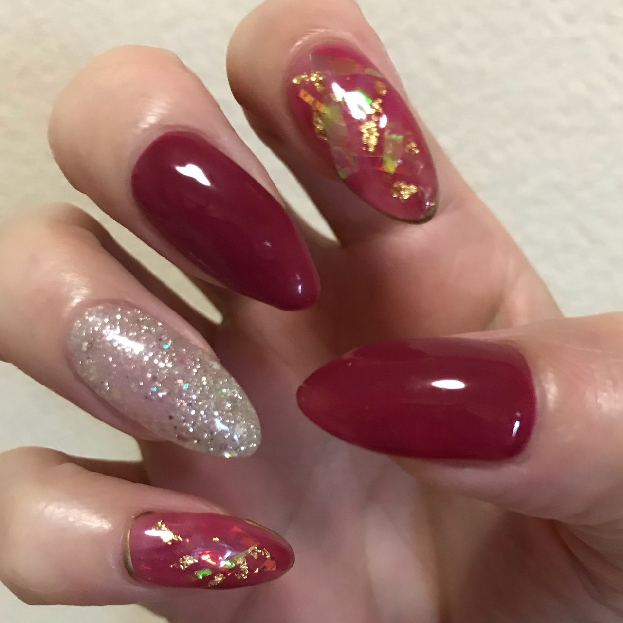 秋 ハンド ホログラム ラメ ワンカラー Usapekoのネイルデザイン No ネイルブック