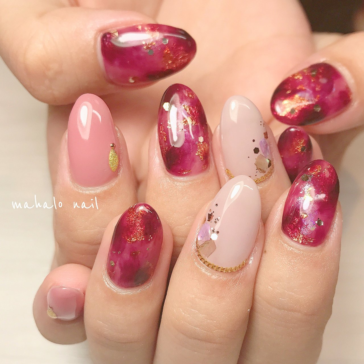 秋 オールシーズン リゾート パーティー ハンド Mahalo Nailのネイルデザイン No ネイルブック