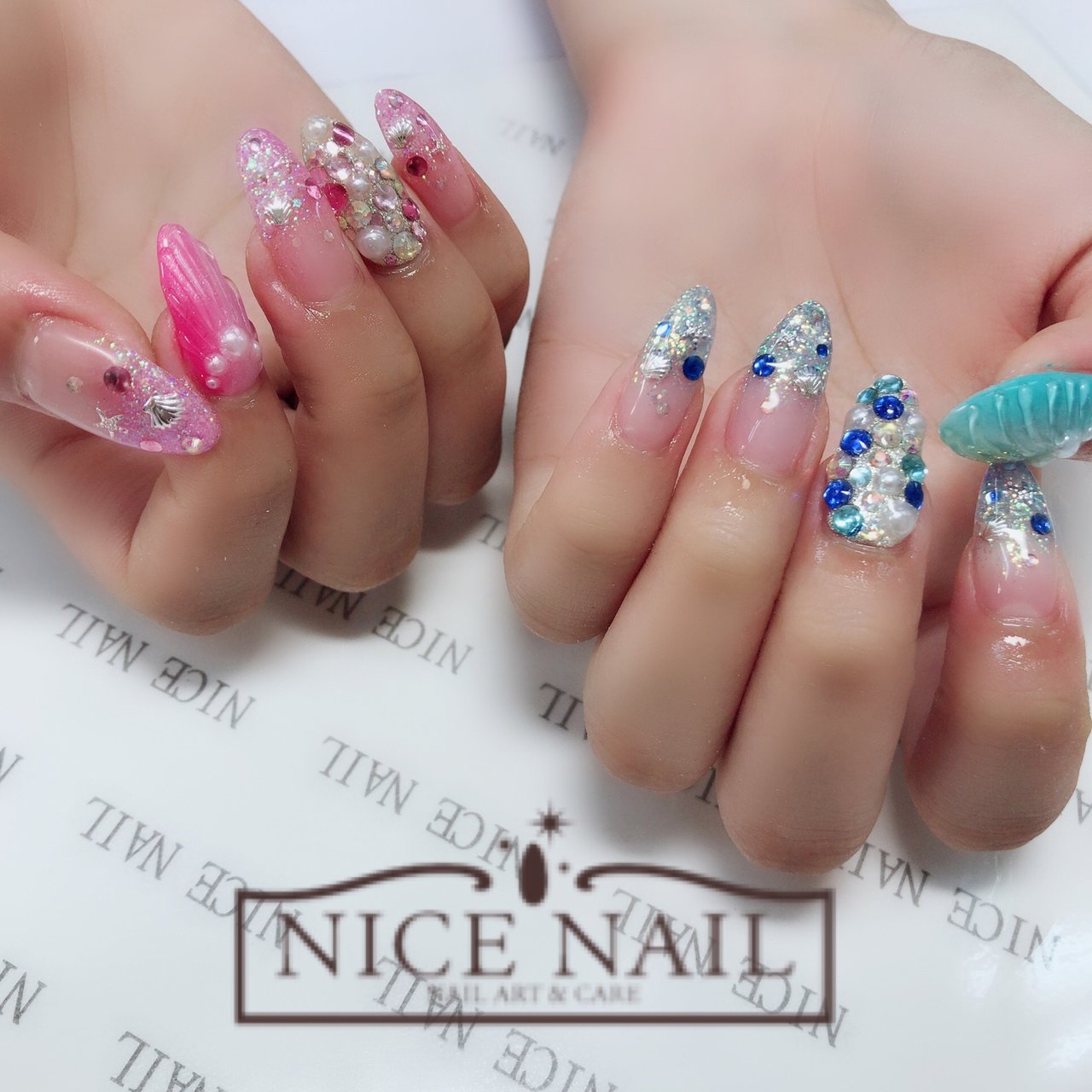 夏 ハンド ラメ ワンカラー ロング Nicenail Funabashiのネイルデザイン No ネイルブック