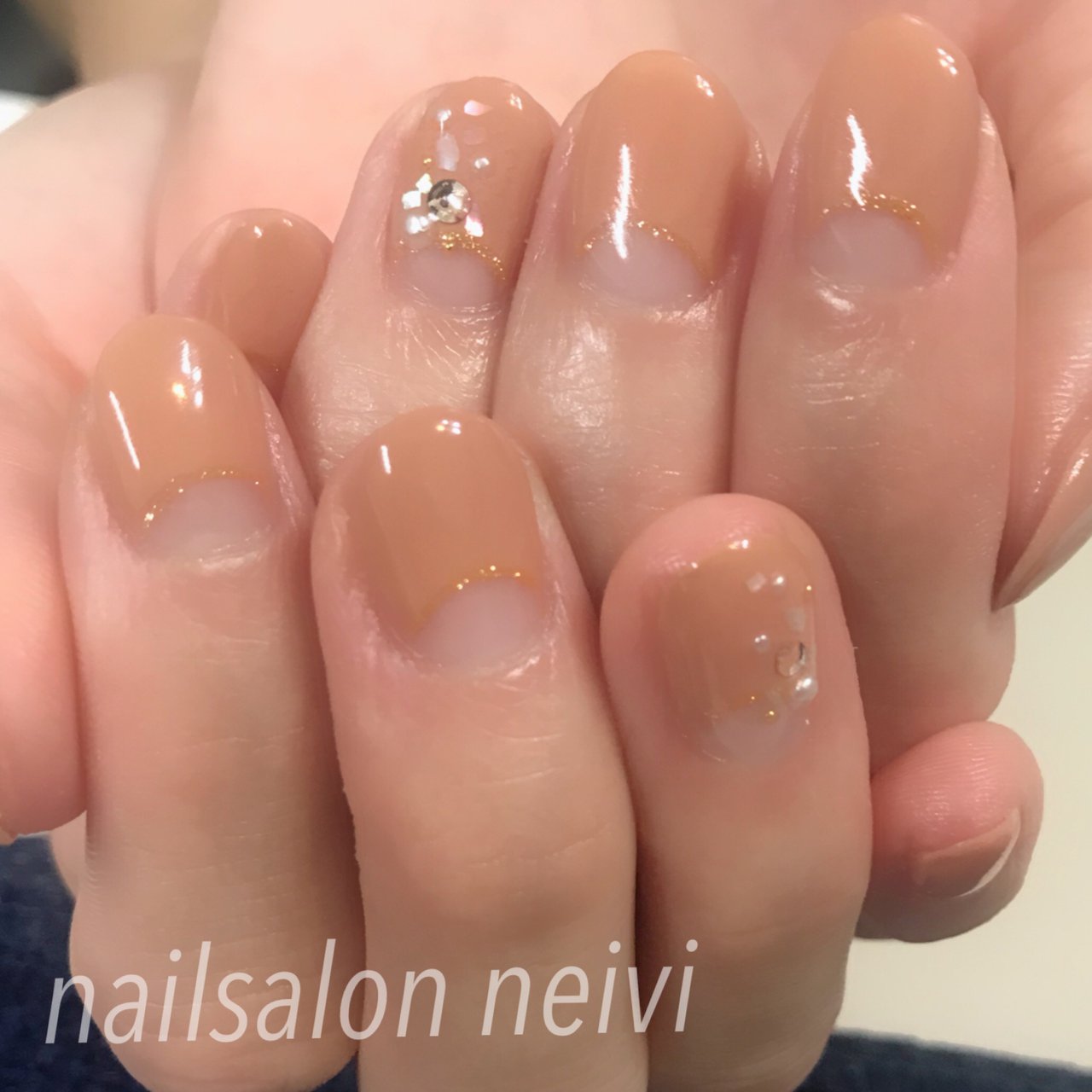 オールシーズン オフィス フレンチ ショート ベージュ Nailsalon Neiviのネイルデザイン No ネイルブック