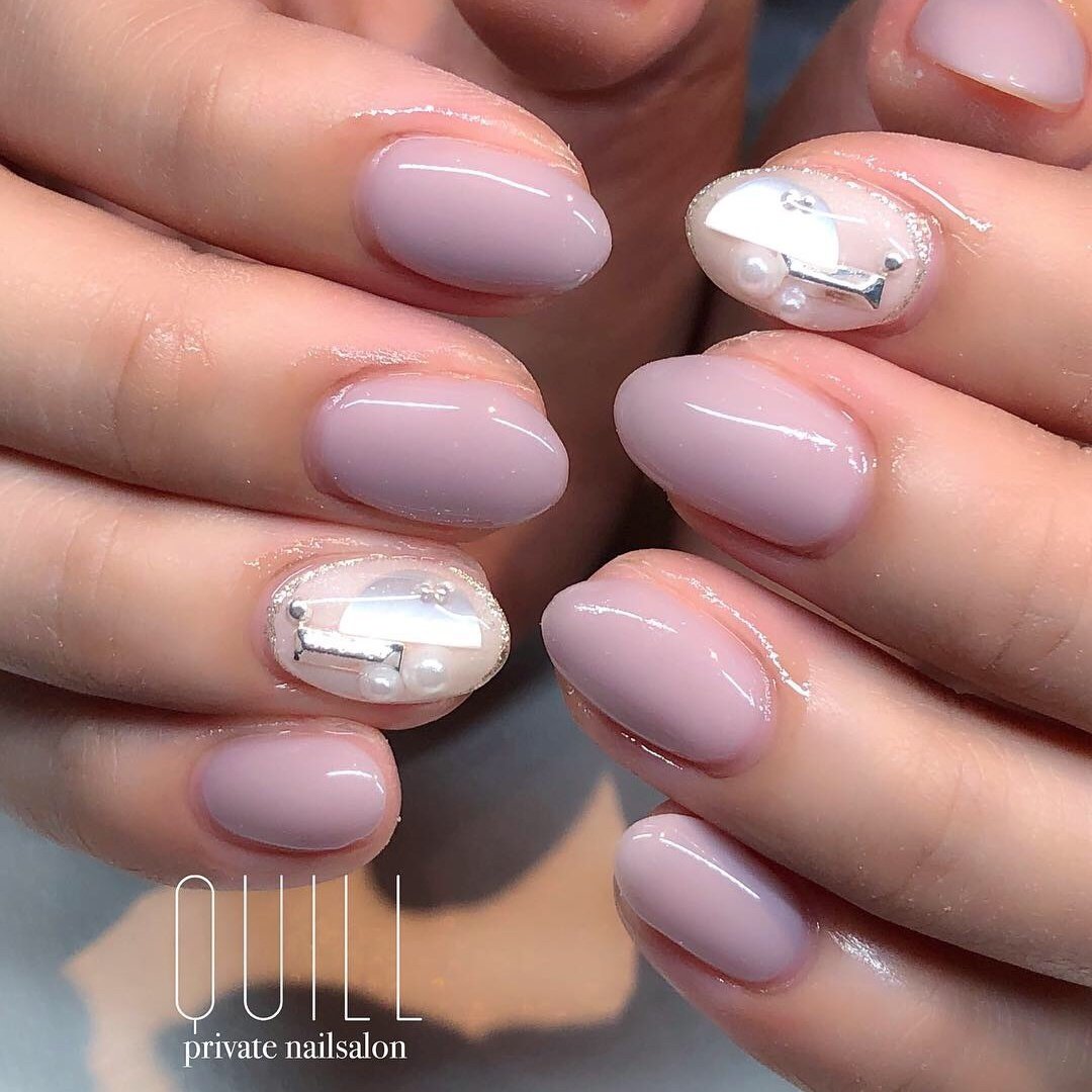 オールシーズン オフィス ブライダル ハンド シンプル Quill Private Nailsalon のネイルデザイン No ネイルブック