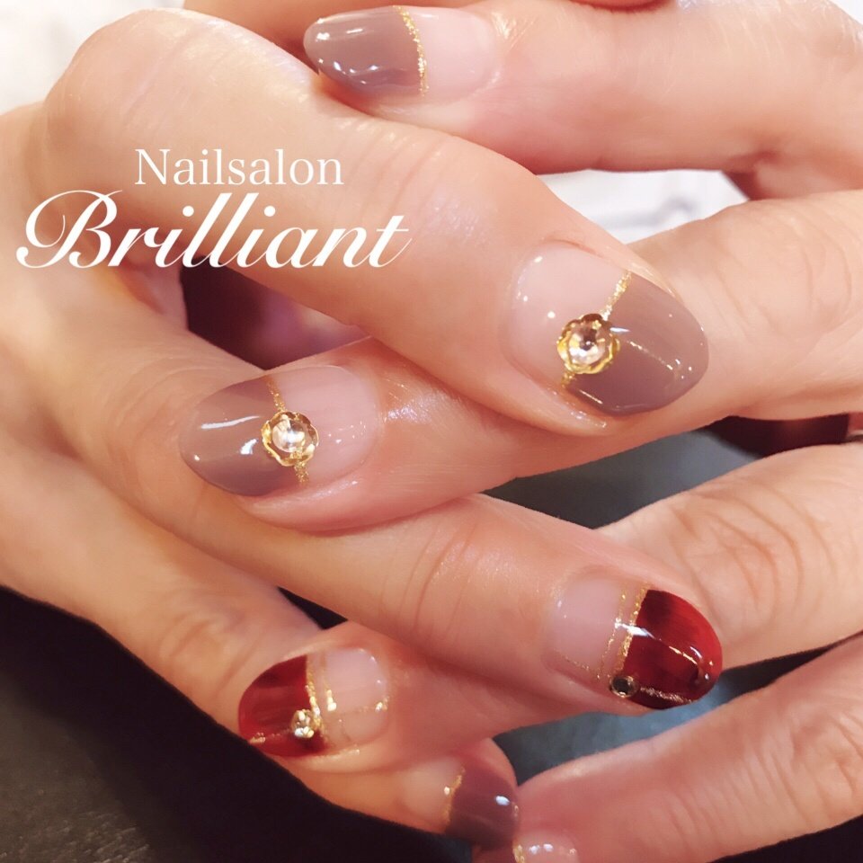 秋 冬 オフィス デート ハンド Nailsalonbrilliantのネイルデザイン No 3514434 ネイルブック