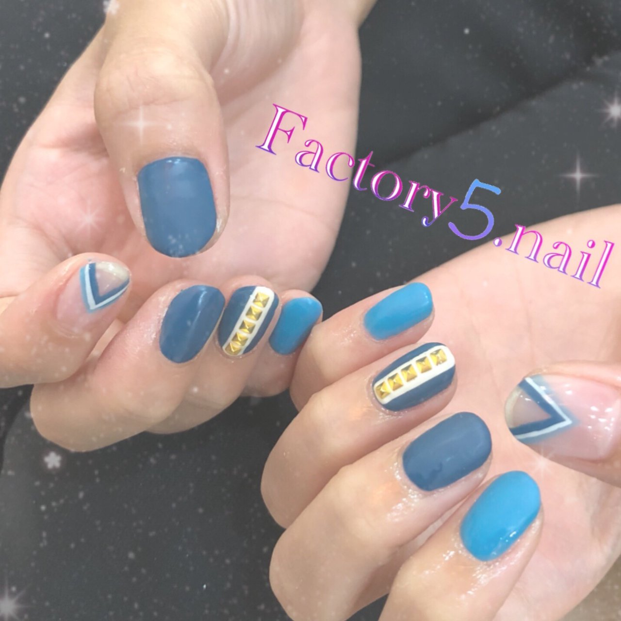 オールシーズン ブルー お客様 M Nailのネイルデザイン No ネイルブック