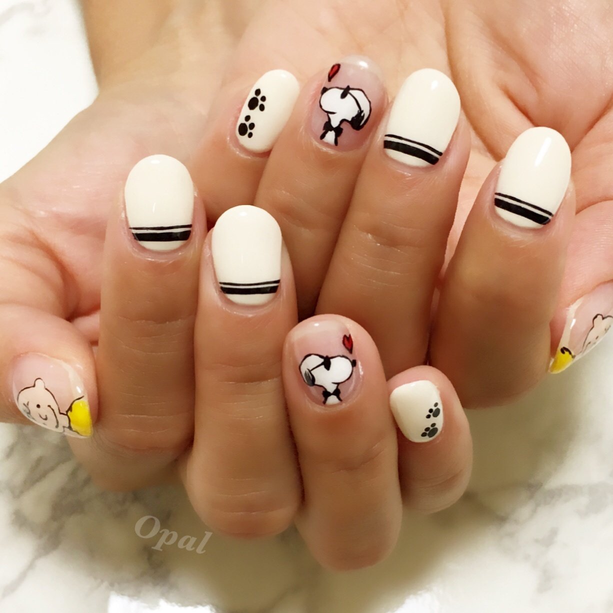 オールシーズン ハンド シンプル ワンカラー ボーダー Opal Nail Salonのネイルデザイン No ネイルブック