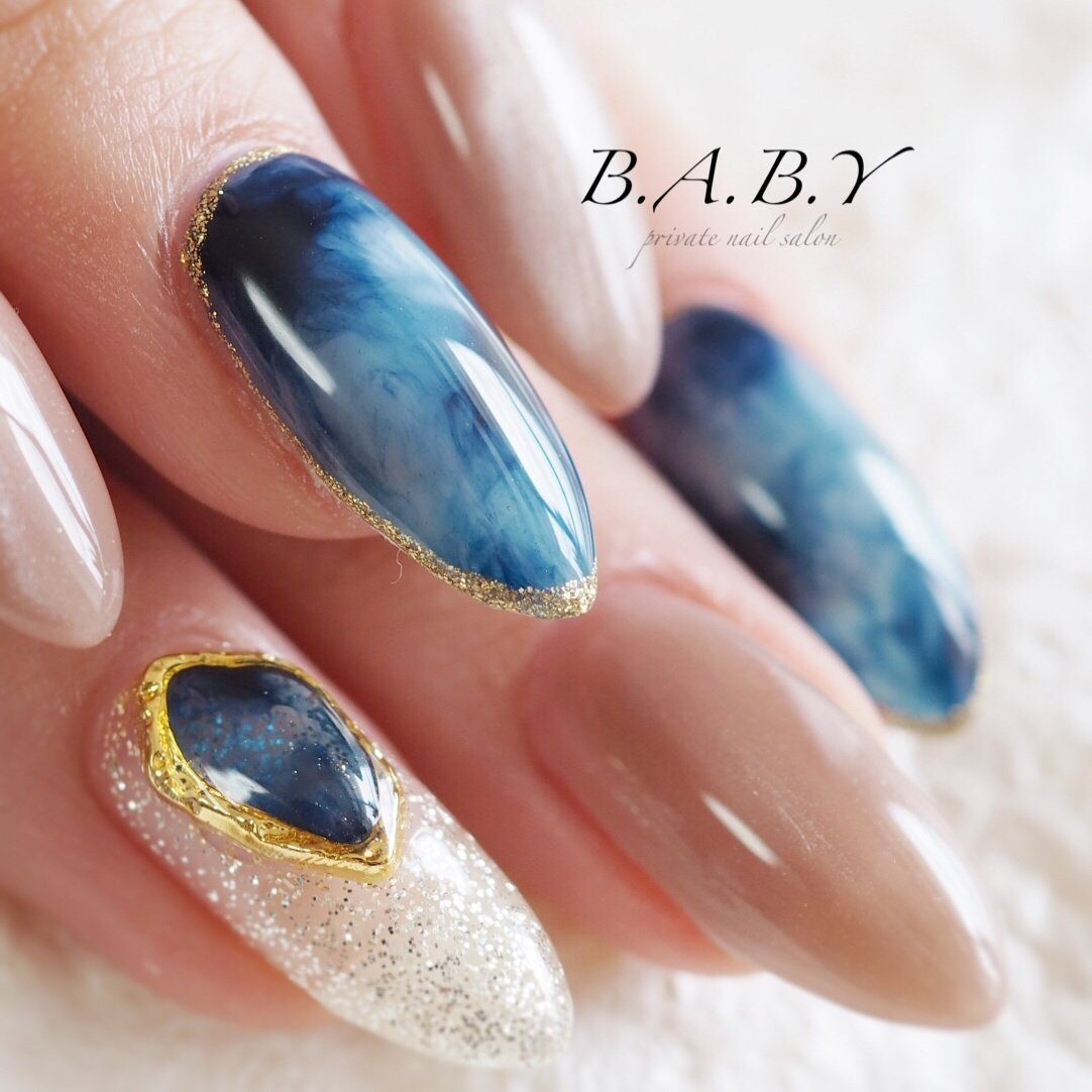 秋 冬 オールシーズン ハンド タイダイ B A B Y Nail Emiのネイルデザイン No ネイルブック