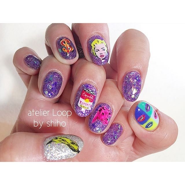 オールシーズン ハロウィン ハンド ホログラム ラメ Atelier Loop By Shihoのネイルデザイン No ネイル ブック