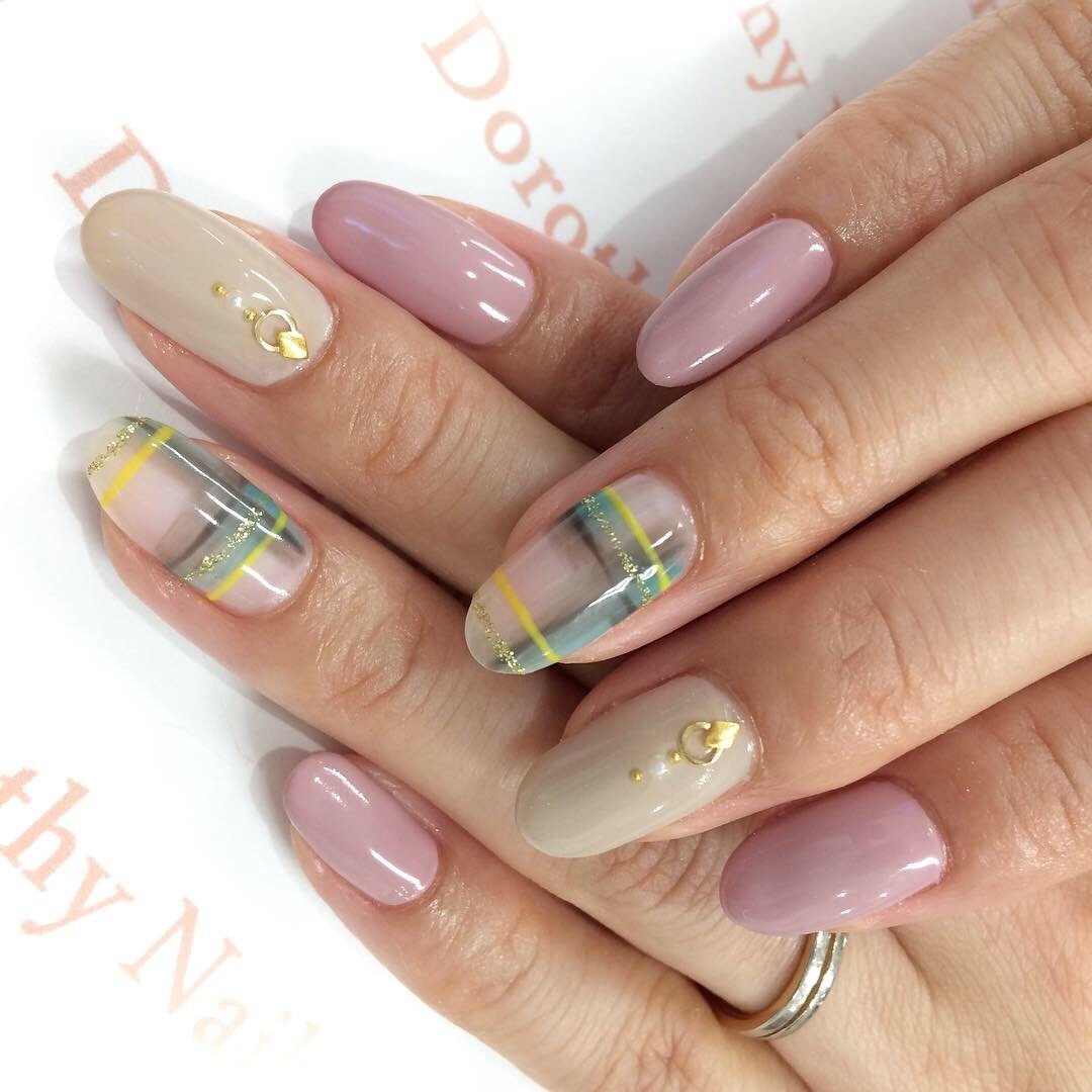 秋冬ハンドワンカラーチェック Dorothy Nail Chieのネイル