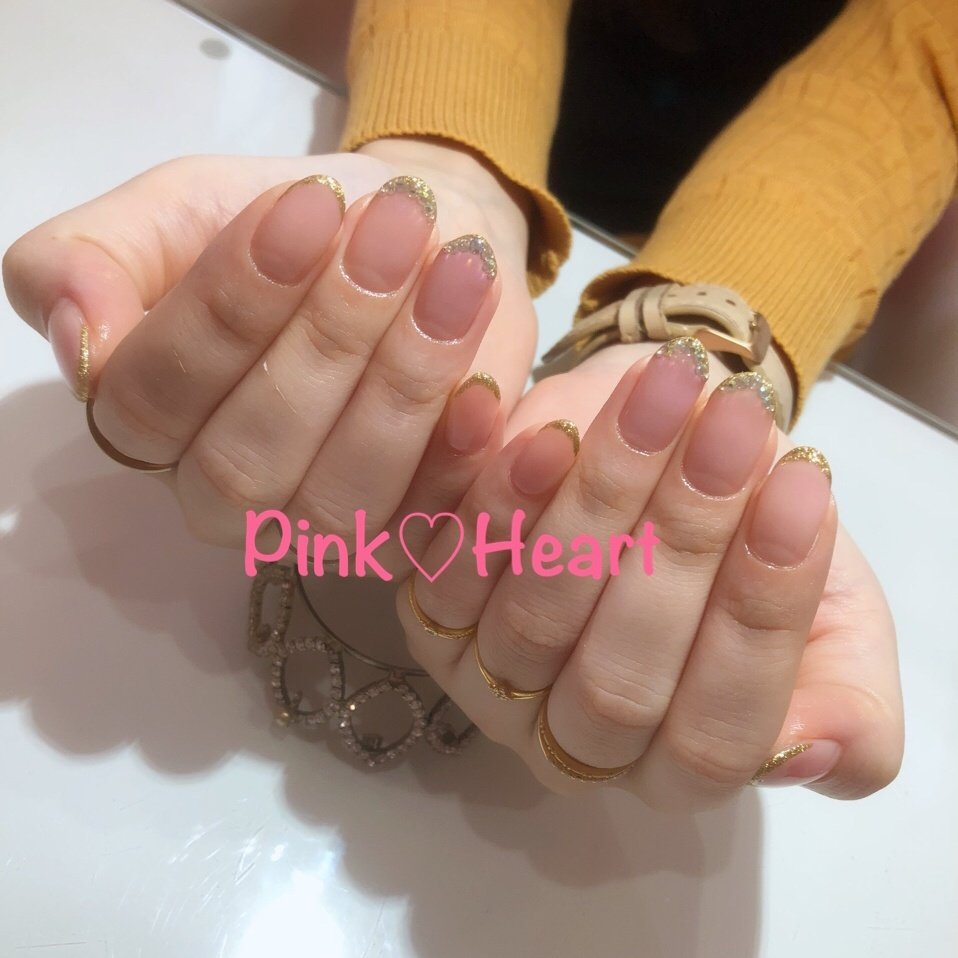 オールシーズン オフィス ブライダル ハンド フレンチ Pinkheartのネイルデザイン No ネイルブック