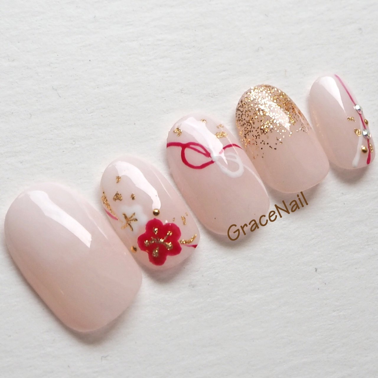 オールシーズン ブライダル ハンド グラデーション ラメ Gracenailのネイルデザイン No ネイルブック