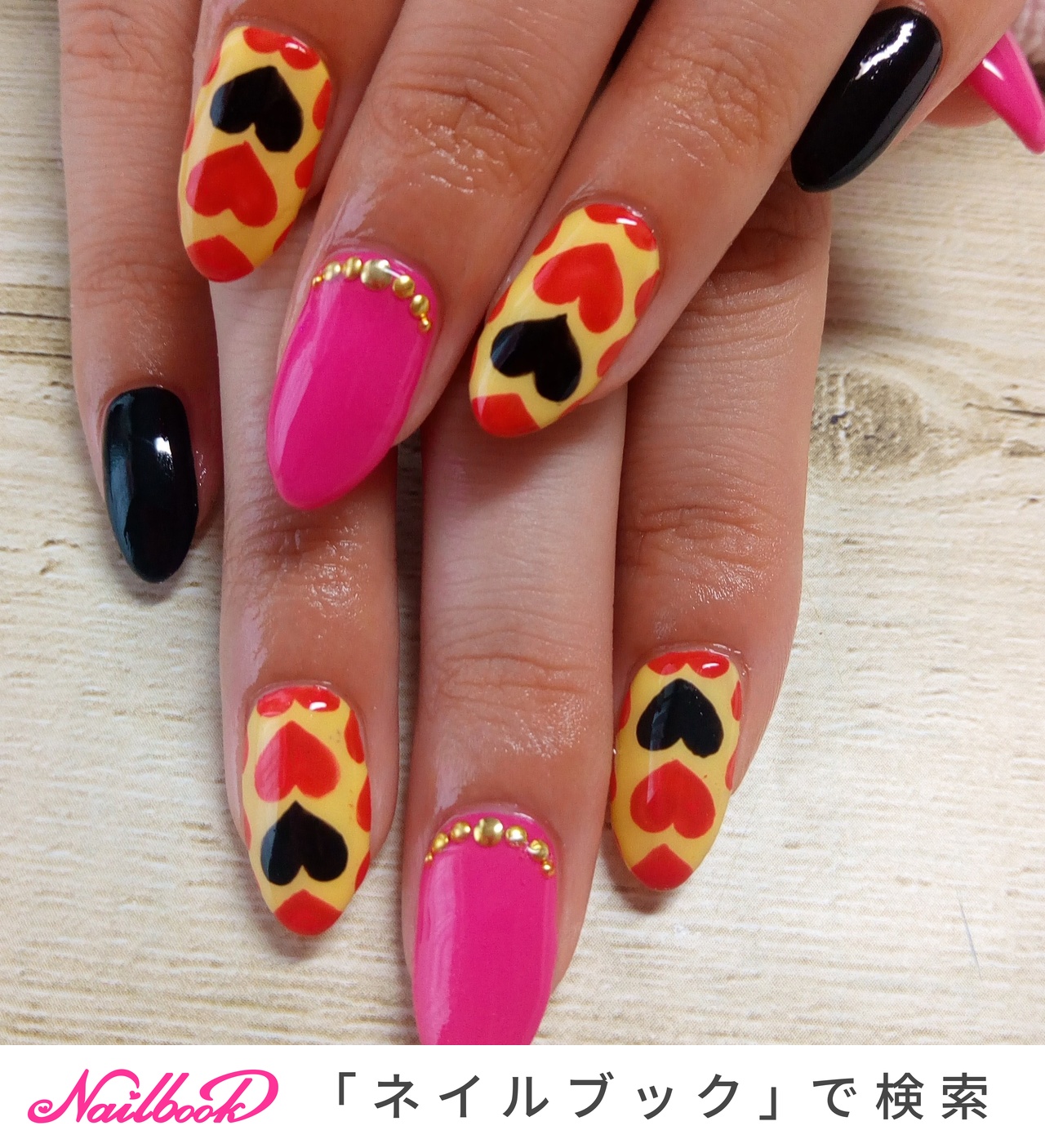 【Daisy nail tip shop】ことりのあそびば　Big オールシーズン/ハンド/ラメ/ハート/千鳥柄 - sakuras.nail.kego