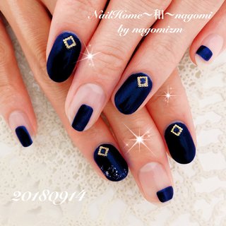 人気順 ネイビー マニキュアのネイルデザイン ネイルブック