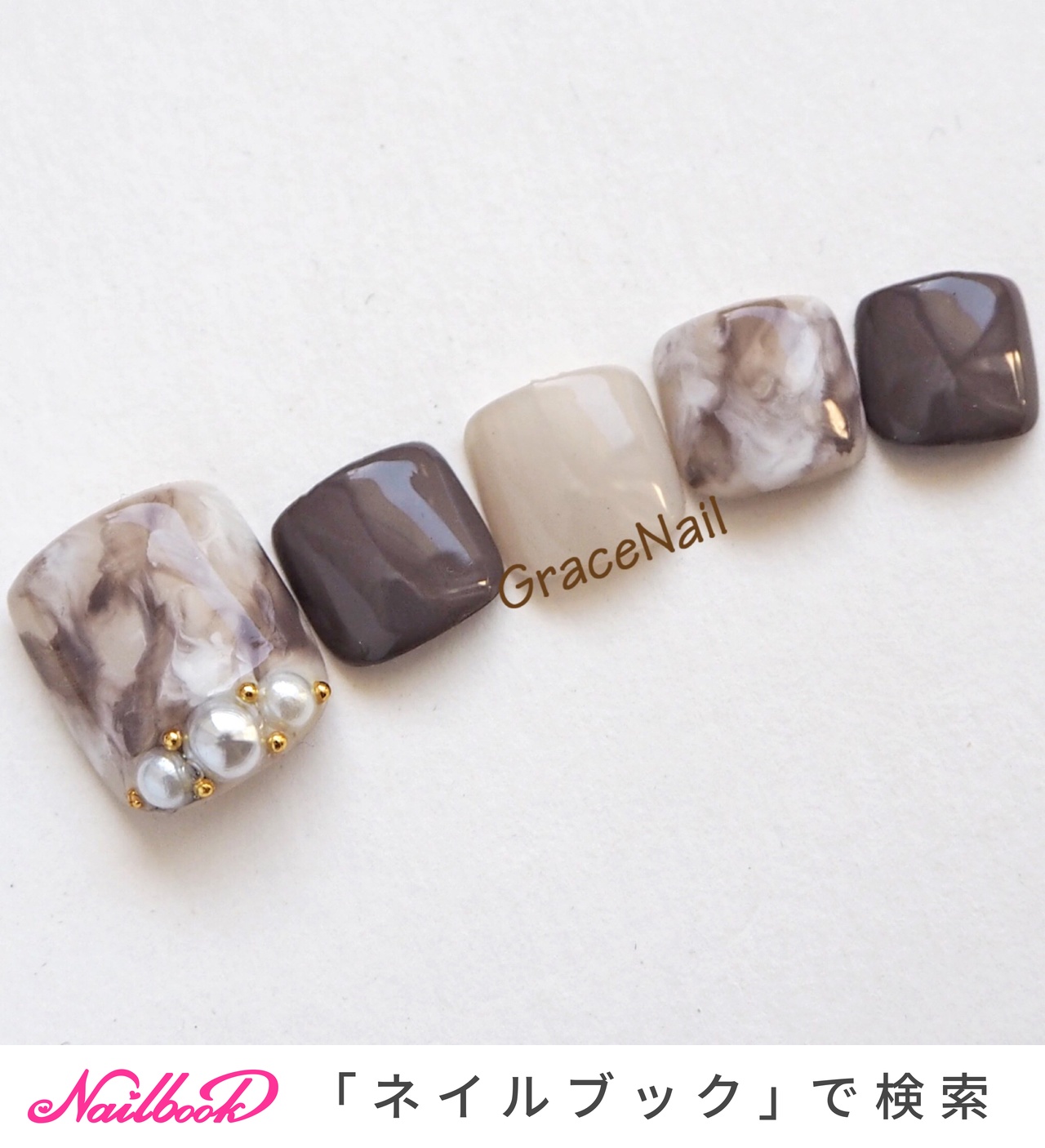 人気順 パール ペディキュアのネイルデザイン ネイルブック