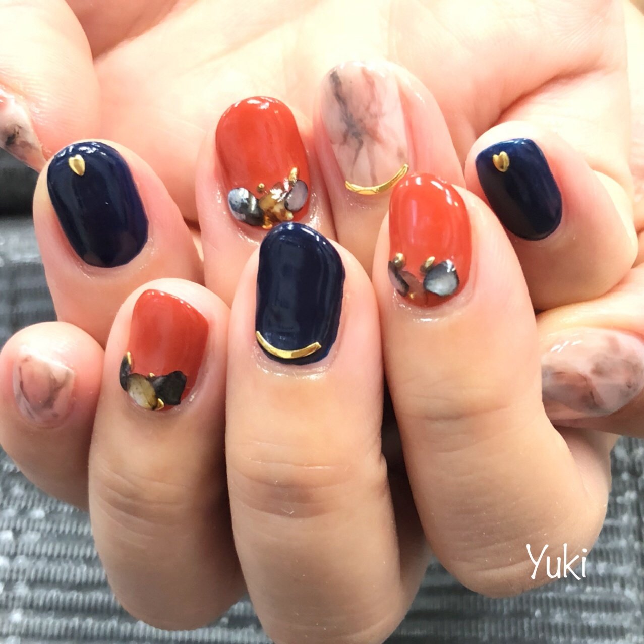 ネイビー アースカラー ｙｕｋｉのネイルデザイン No ネイルブック
