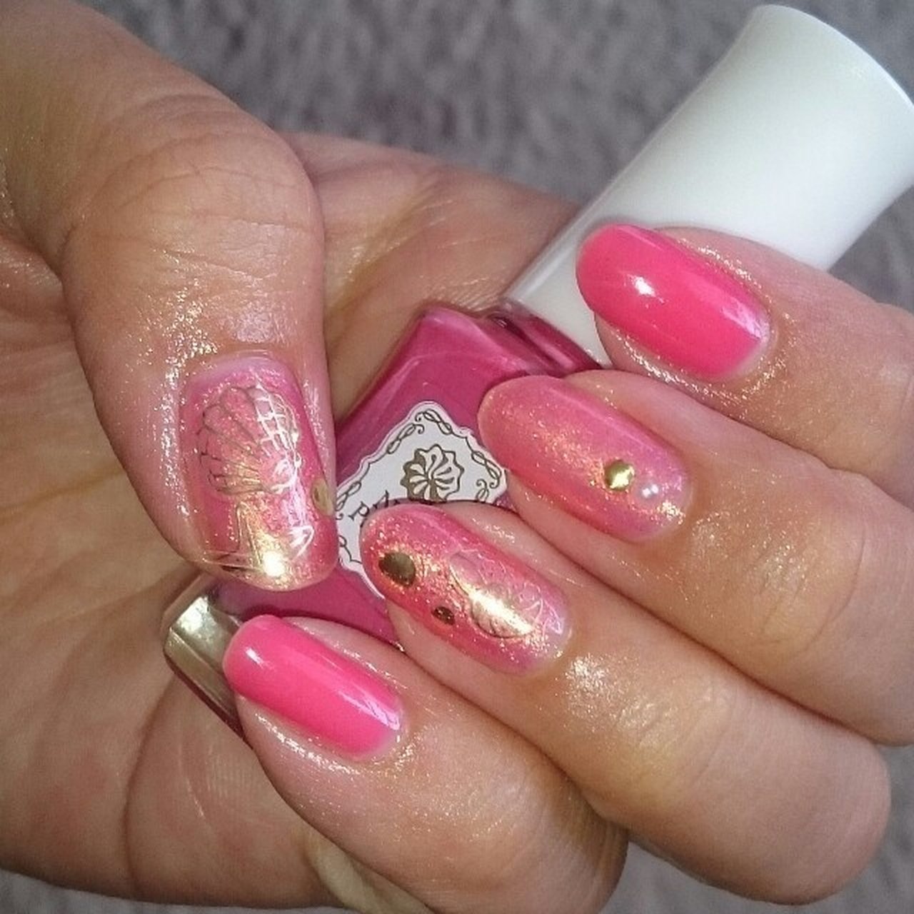 シェル パール スターフィッシュ ピンク オレンジ Aya0406のネイルデザイン No ネイルブック