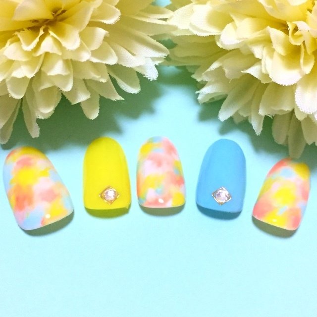 春 夏 海 浴衣 ハンド ゆきんこ のネイルデザイン No ネイルブック