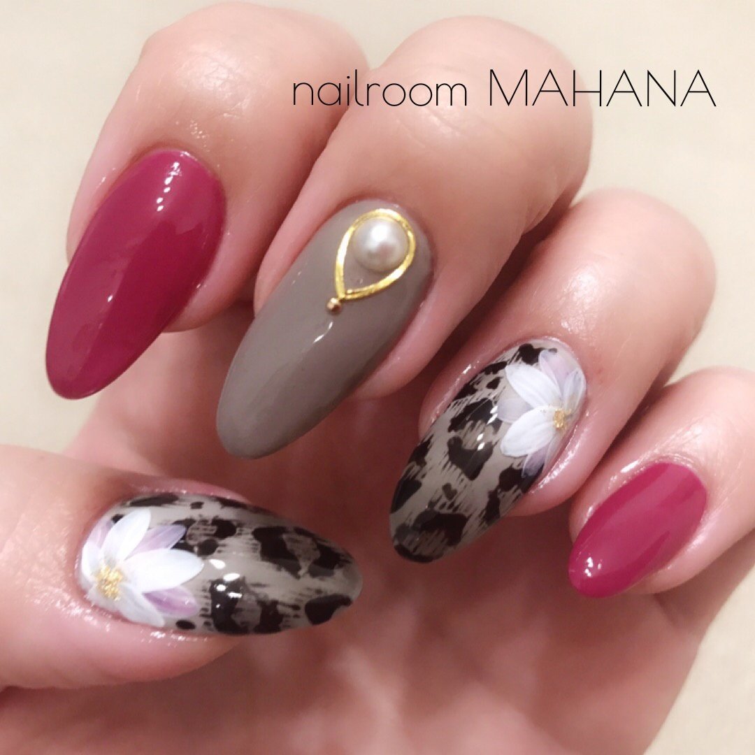 秋 ハロウィン ハンド ワンカラー アニマル柄 Nailroom8mahanaのネイルデザイン No ネイルブック