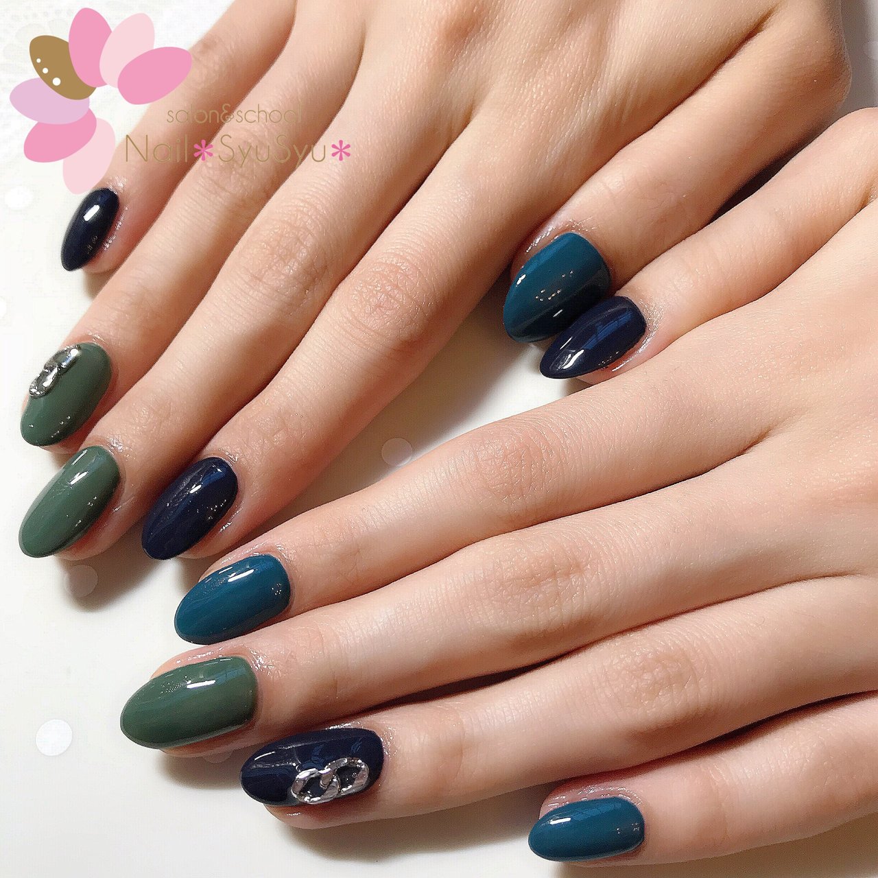 秋 ハンド シンプル ワンカラー チェーン Nail Syusyu ネイルシュシュのネイルデザイン No 3544163 ネイルブック