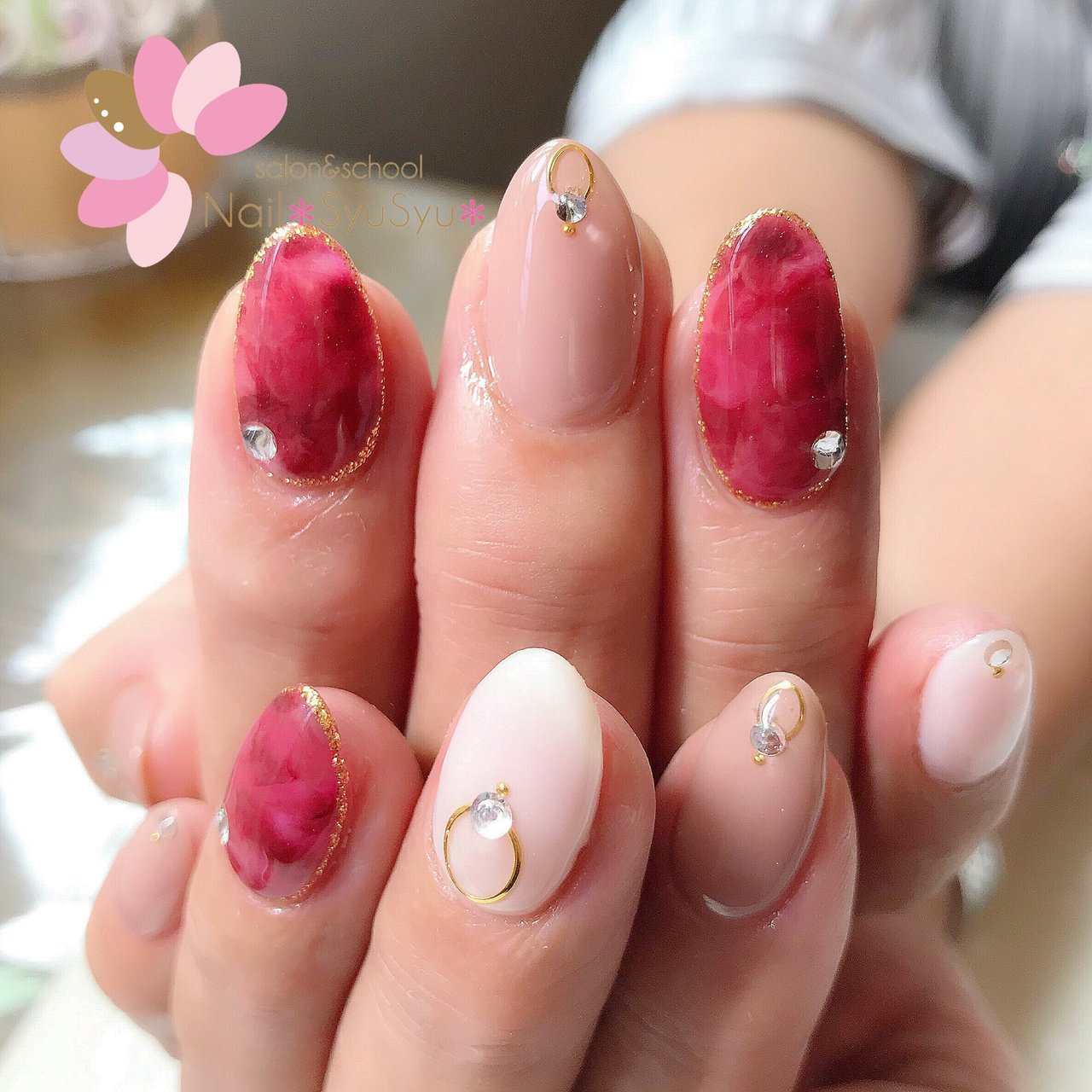 秋 ハンド ビジュー タイダイ べっ甲 Nail Syusyu ネイルシュシュのネイルデザイン No ネイルブック