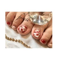 ピーコック ボルドー ペディキュアのネイルデザイン ネイルブック