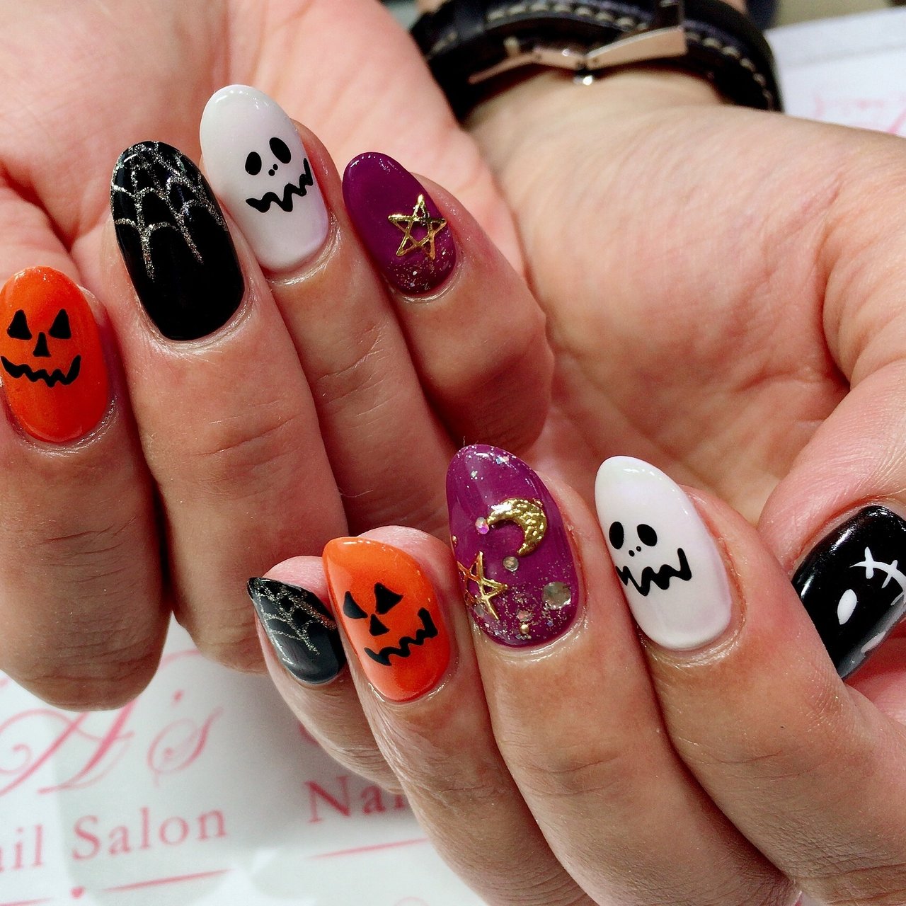 秋 ハロウィン パーティー 女子会 ハンド Nailasのネイルデザイン No ネイルブック