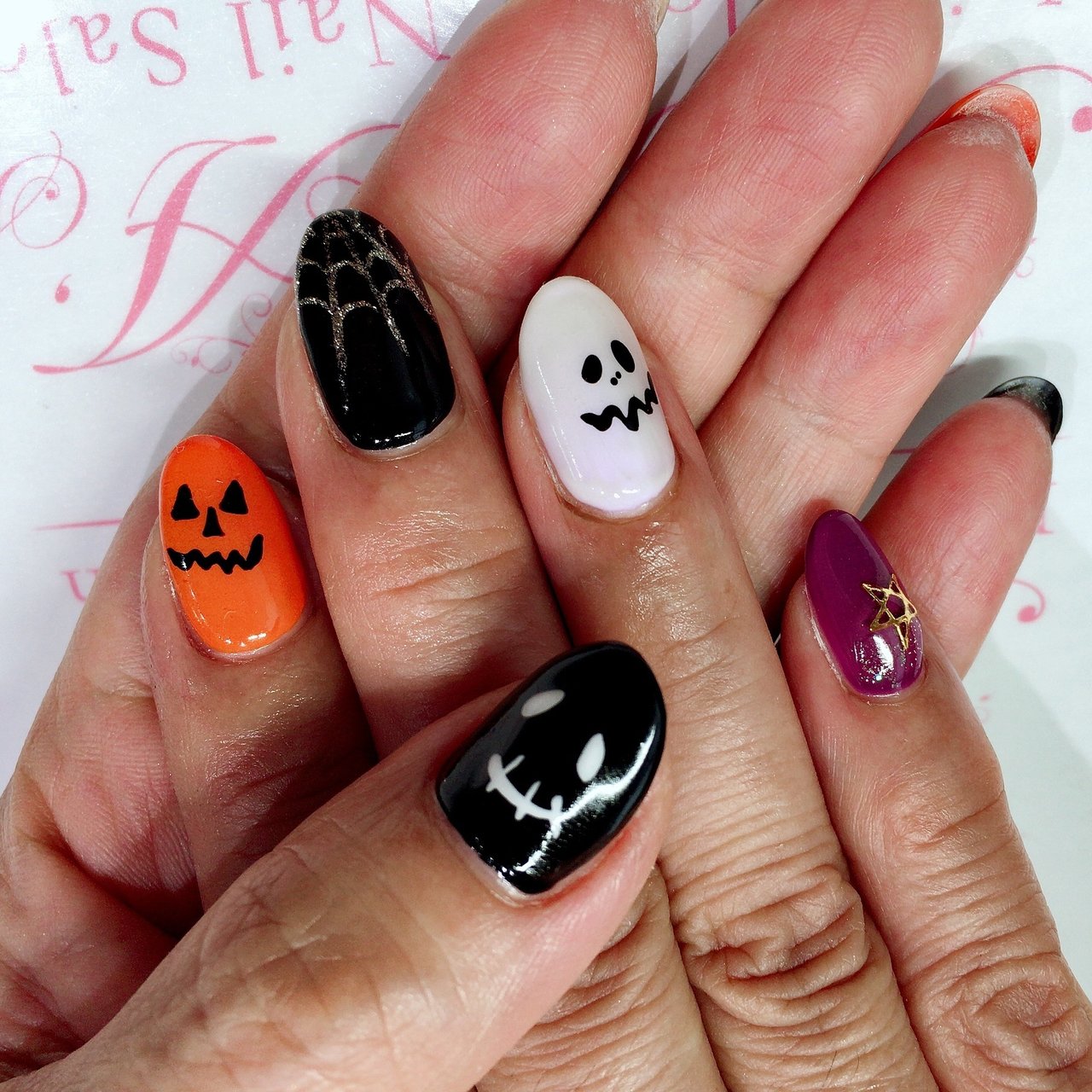 秋 ハロウィン パーティー 女子会 ハンド Nailasのネイルデザイン No