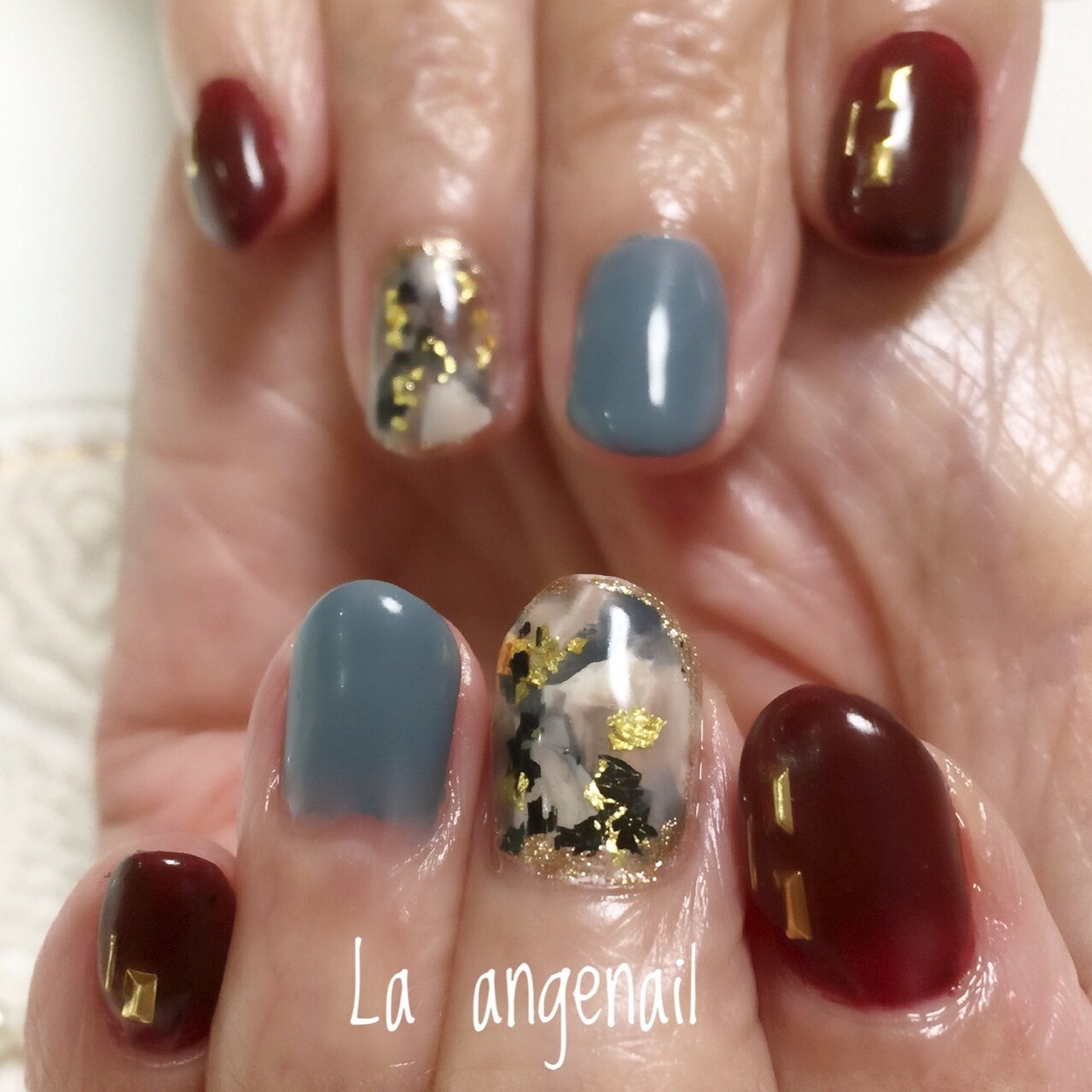 秋 冬 ハンド タイダイ 大理石 La Angenailのネイルデザイン No ネイルブック
