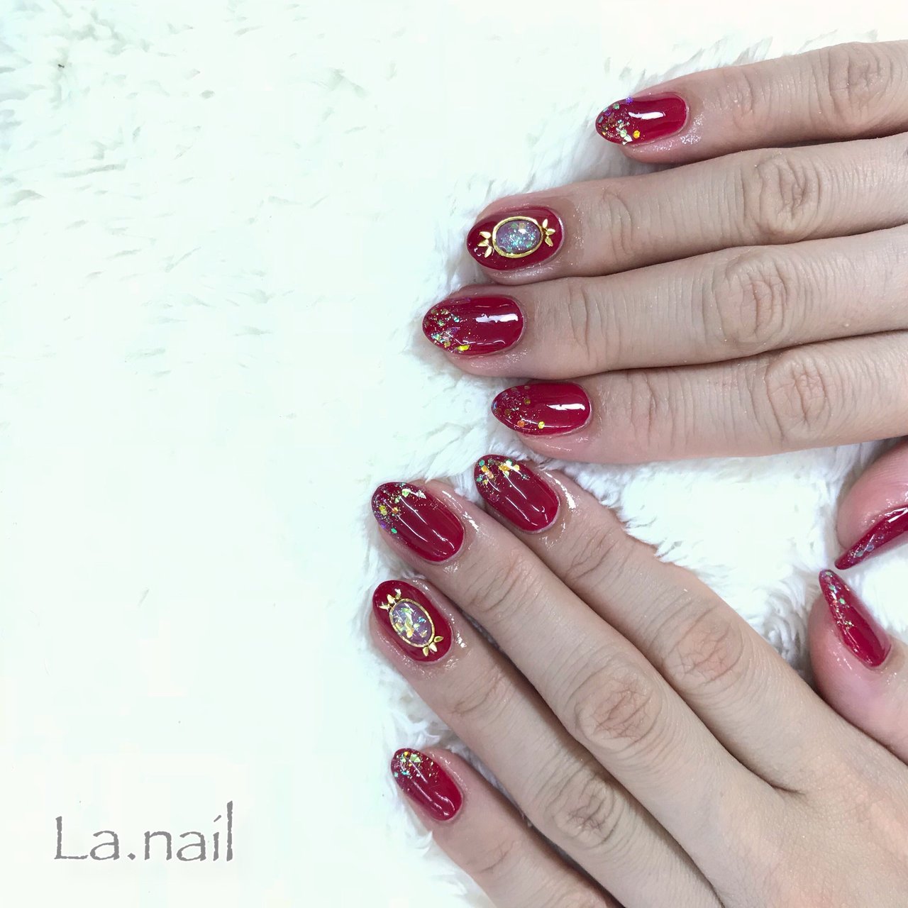 オールシーズン ホログラム ラメ ワンカラー ジェル La Nailのネイルデザイン No ネイルブック