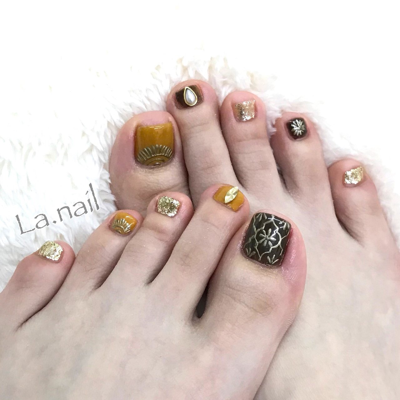 秋 冬 ワンカラー アンティーク エスニック La Nailのネイルデザイン No ネイルブック