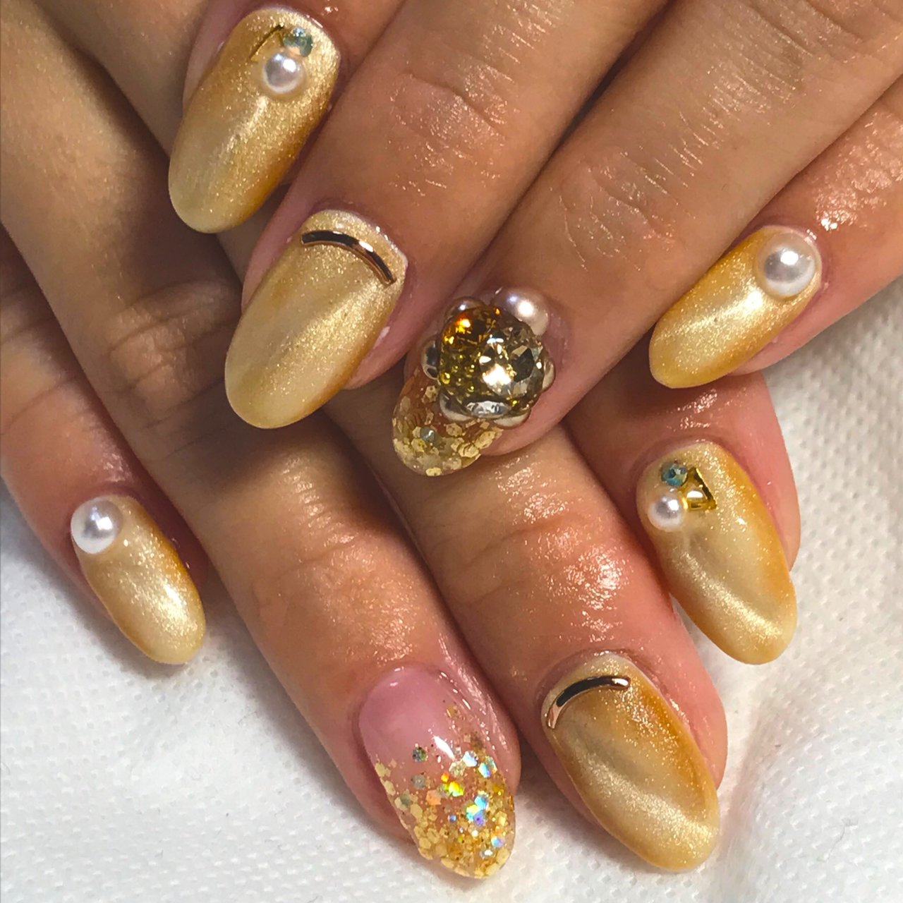 秋 女子会 ハンド シンプル ラメ Maru Nail のネイルデザイン No ネイルブック