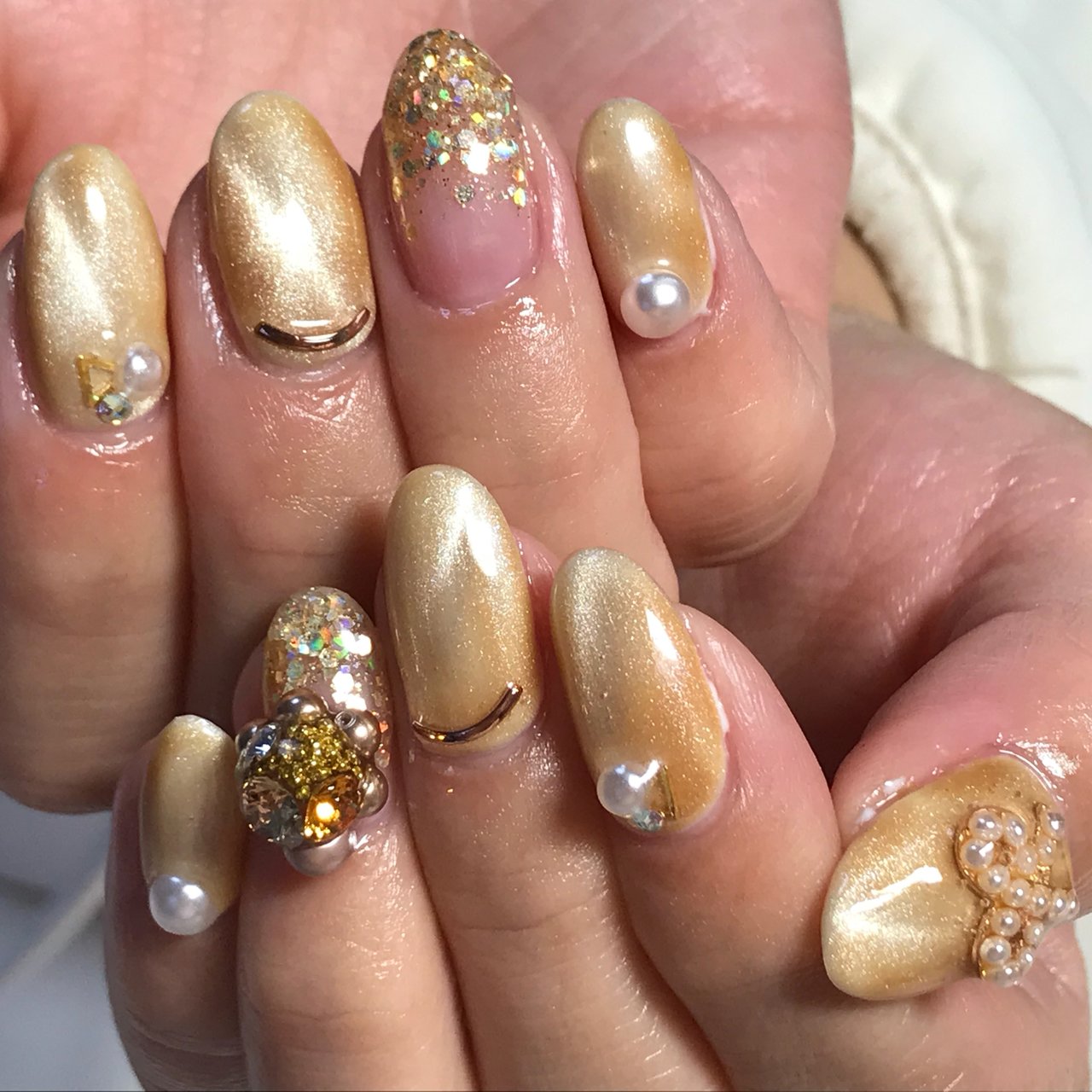 秋 女子会 ハンド シンプル ラメ Maru Nail のネイルデザイン No ネイルブック