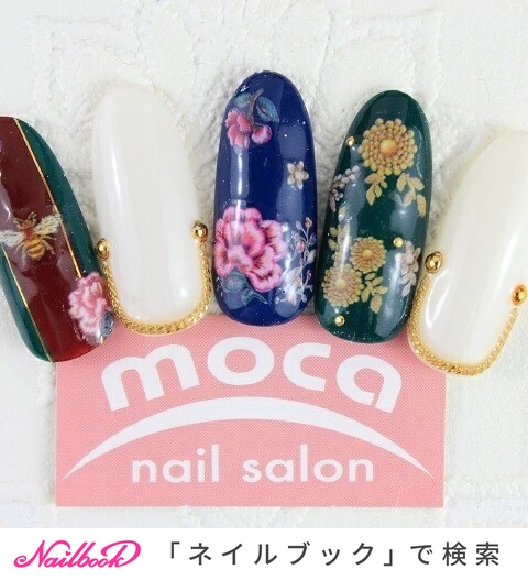 秋 冬 ハンド ワンカラー フラワー ネイルサロンmoca 心斎橋店のネイルデザイン No ネイルブック