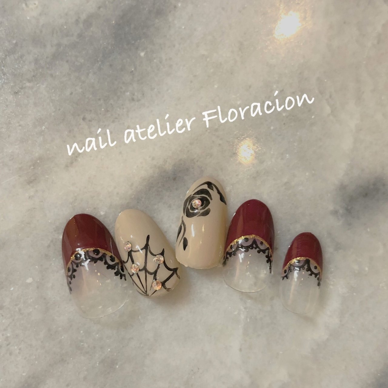 秋 冬 ハロウィン ハンド フレンチ Nail Atelier Floracionのネイルデザイン No ネイルブック