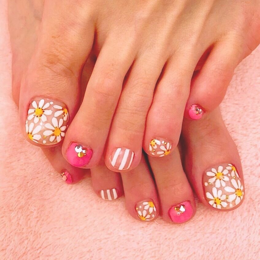 春 夏 オールシーズン 旅行 フット Cherie Me Nail のネイルデザイン No ネイルブック