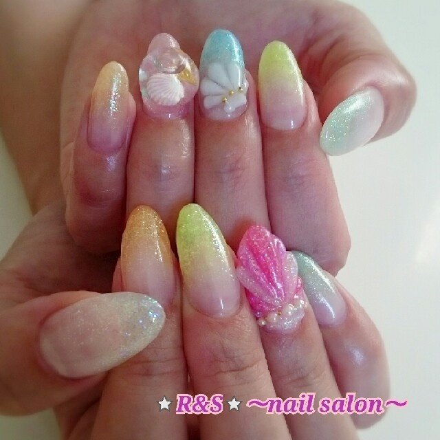 夏 海 リゾート 浴衣 ハンド R And S Nail Salonのネイルデザイン No ネイルブック