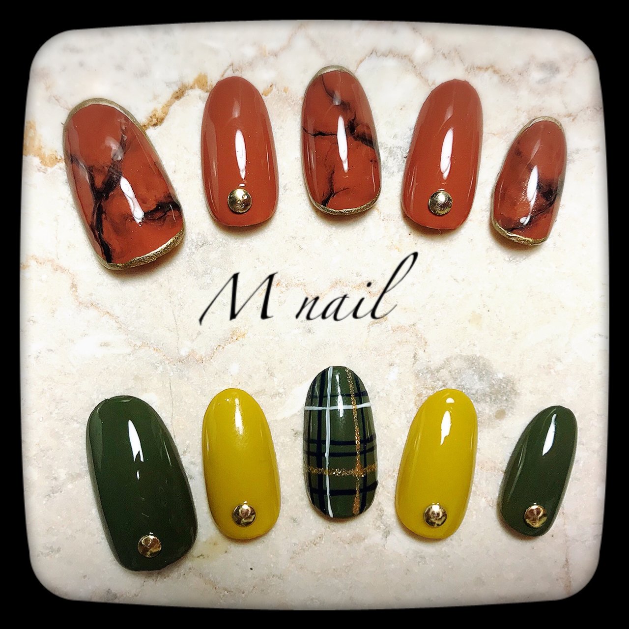 秋 冬 オールシーズン ハンド チェック Mnail Privatenailsalon のネイルデザイン No ネイルブック