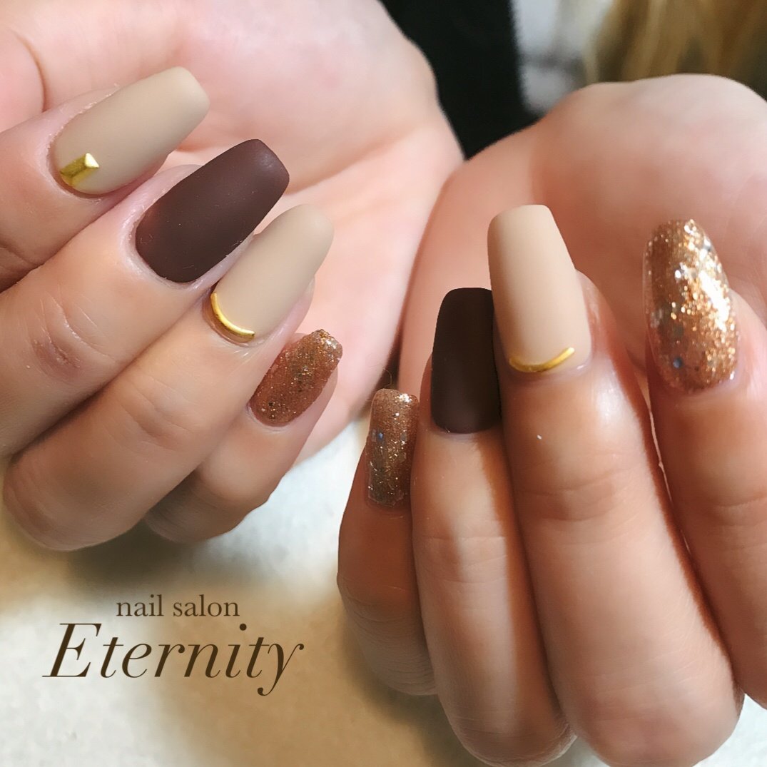 秋 冬 ハロウィン オフィス シンプル Nailsalon Eternityのネイル