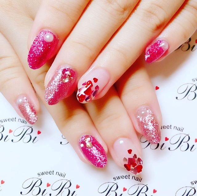 オールシーズン バレンタイン デート 女子会 ハンド Sweet Nail Bibiのネイルデザイン No ネイルブック